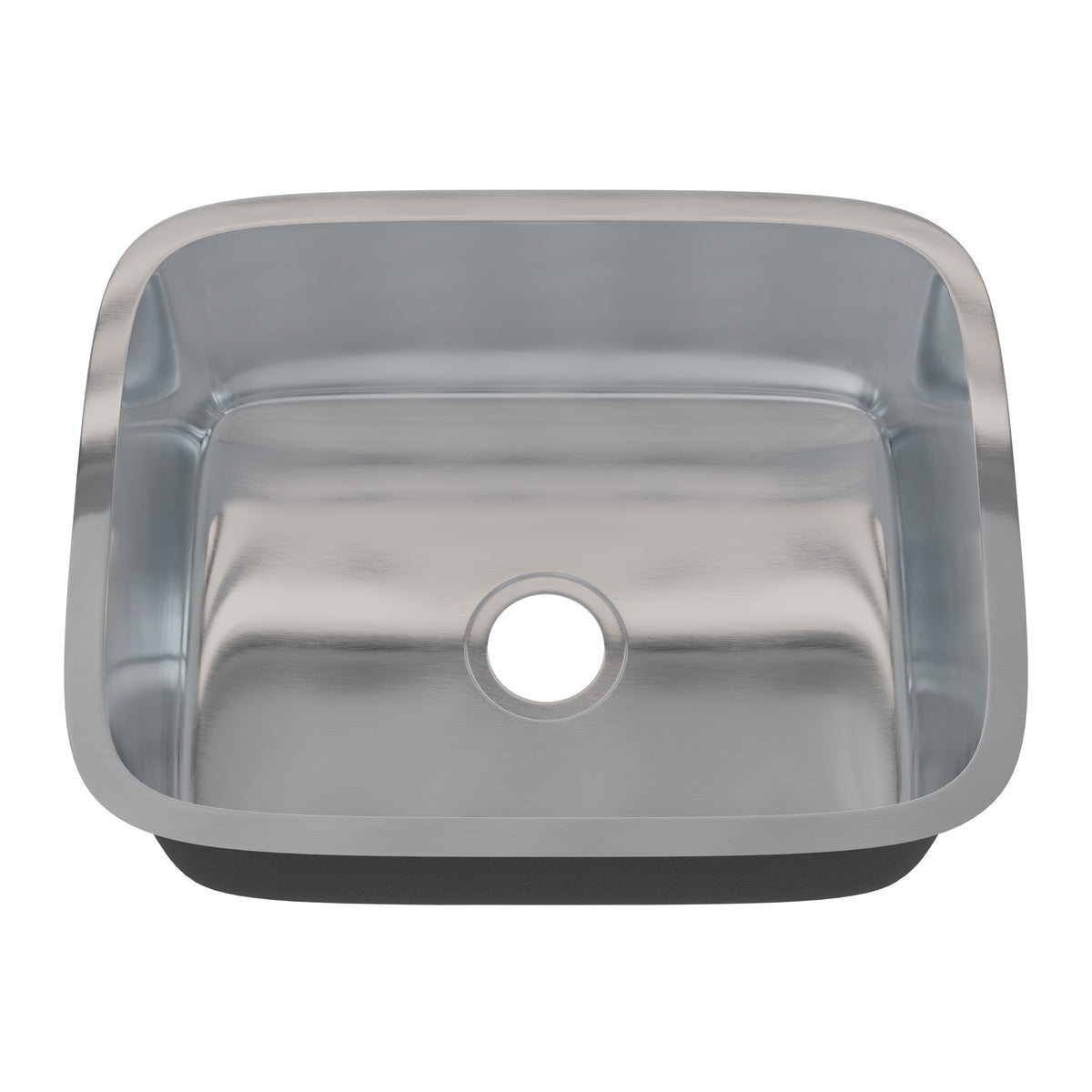 Novatto Classic 23-inch single bowl stainless steel kitchen/bar sink with smooth finish and spacious basin.