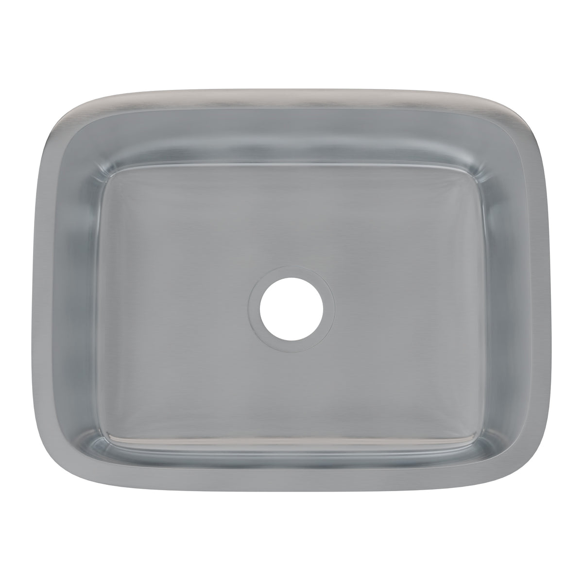 Novatto Classic 23-inch stainless steel single bowl kitchen sink with smooth finish and modern design, shown without drain.