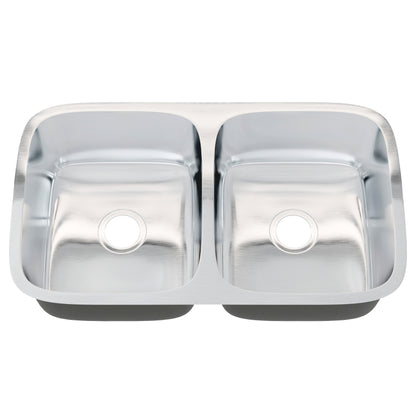 Classic 32-inch Double Bowl Stainless Steel Kitchen Sink - NKSS-R9032189DB