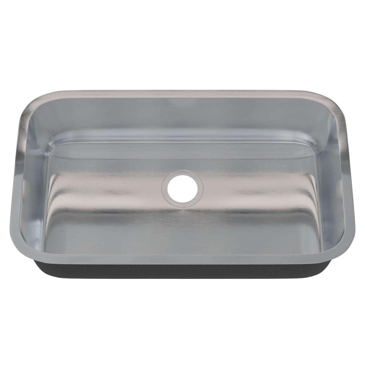 Novatto 32-inch single bowl stainless steel kitchen sink with smooth, durable surface and modern design, shown without drain.
