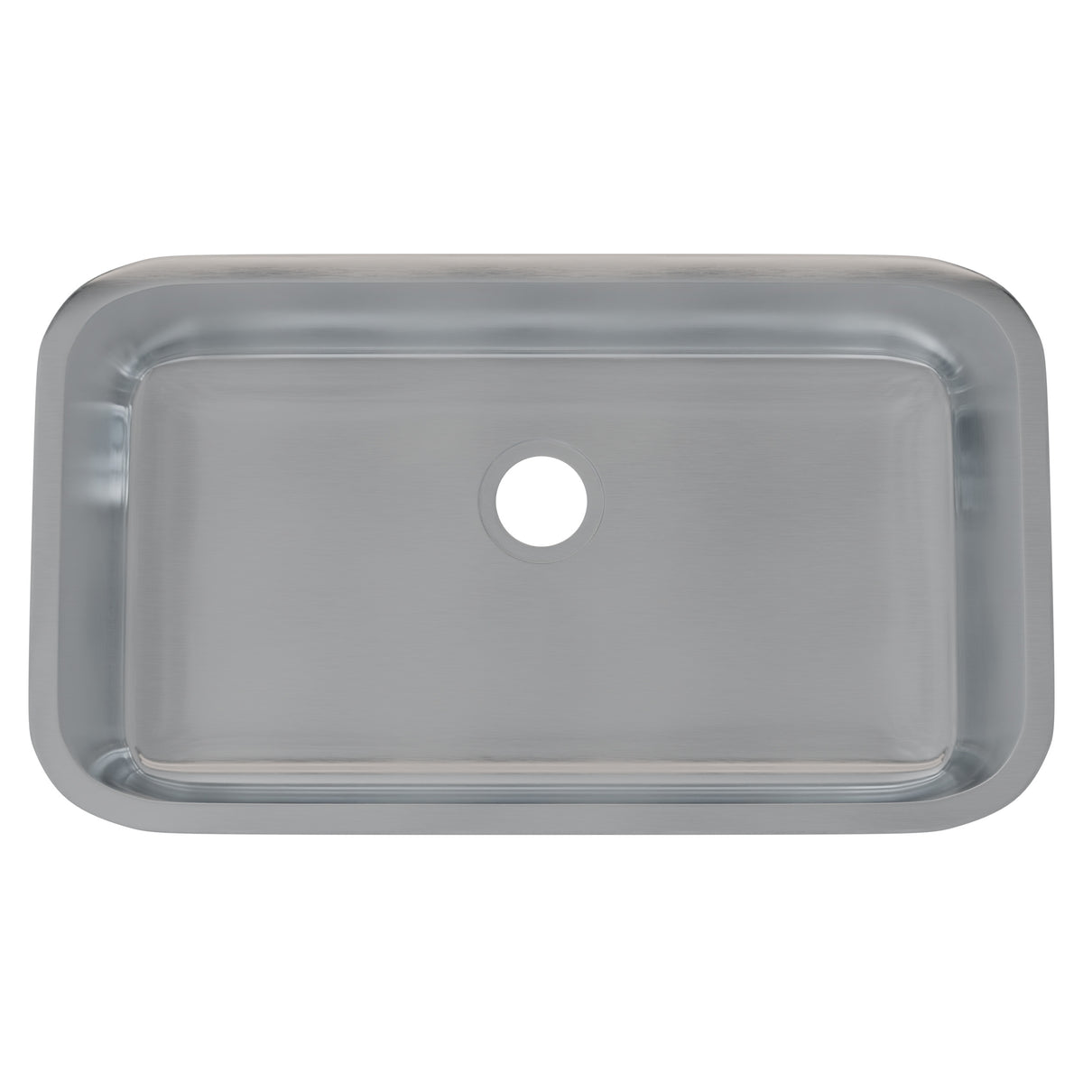 Novatto Classic 32-inch single bowl stainless steel kitchen sink with smooth finish and deep basin, shown without drain.