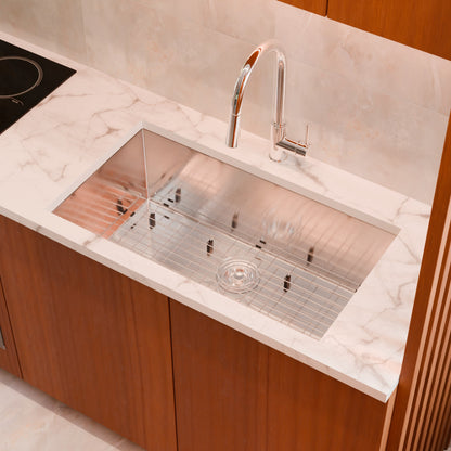 Contemporary Zero Radius Stainless Steel Single Bowl Kitchen Sink - NKSS-SBART04