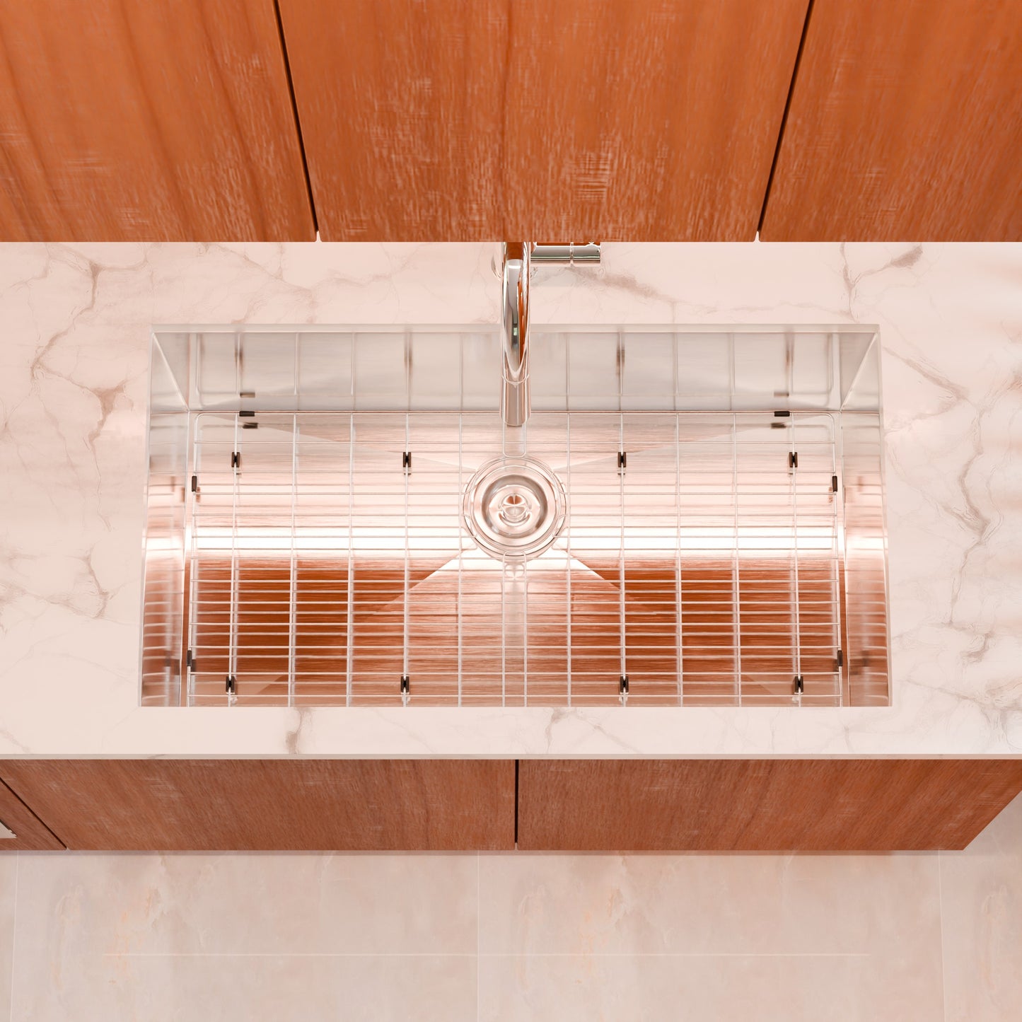 Contemporary Zero Radius Stainless Steel Single Bowl Kitchen Sink - NKSS-SBART04