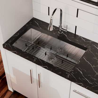 Contemporary Zero Radius Stainless Steel Single Bowl Kitchen Sink - NKSS-SBART04