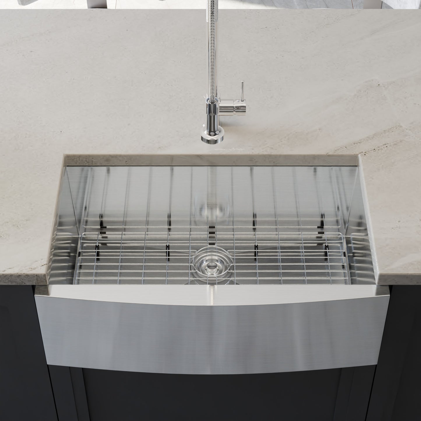 Zero Radius Stainless Steel Single Bowl Farmhouse Kitchen Sink  - NKSS-SBFARM