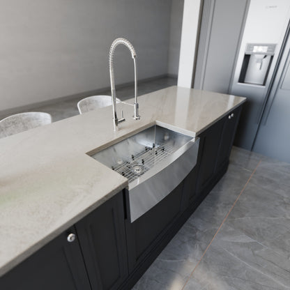 Zero Radius Stainless Steel Single Bowl Farmhouse Kitchen Sink  - NKSS-SBFARM