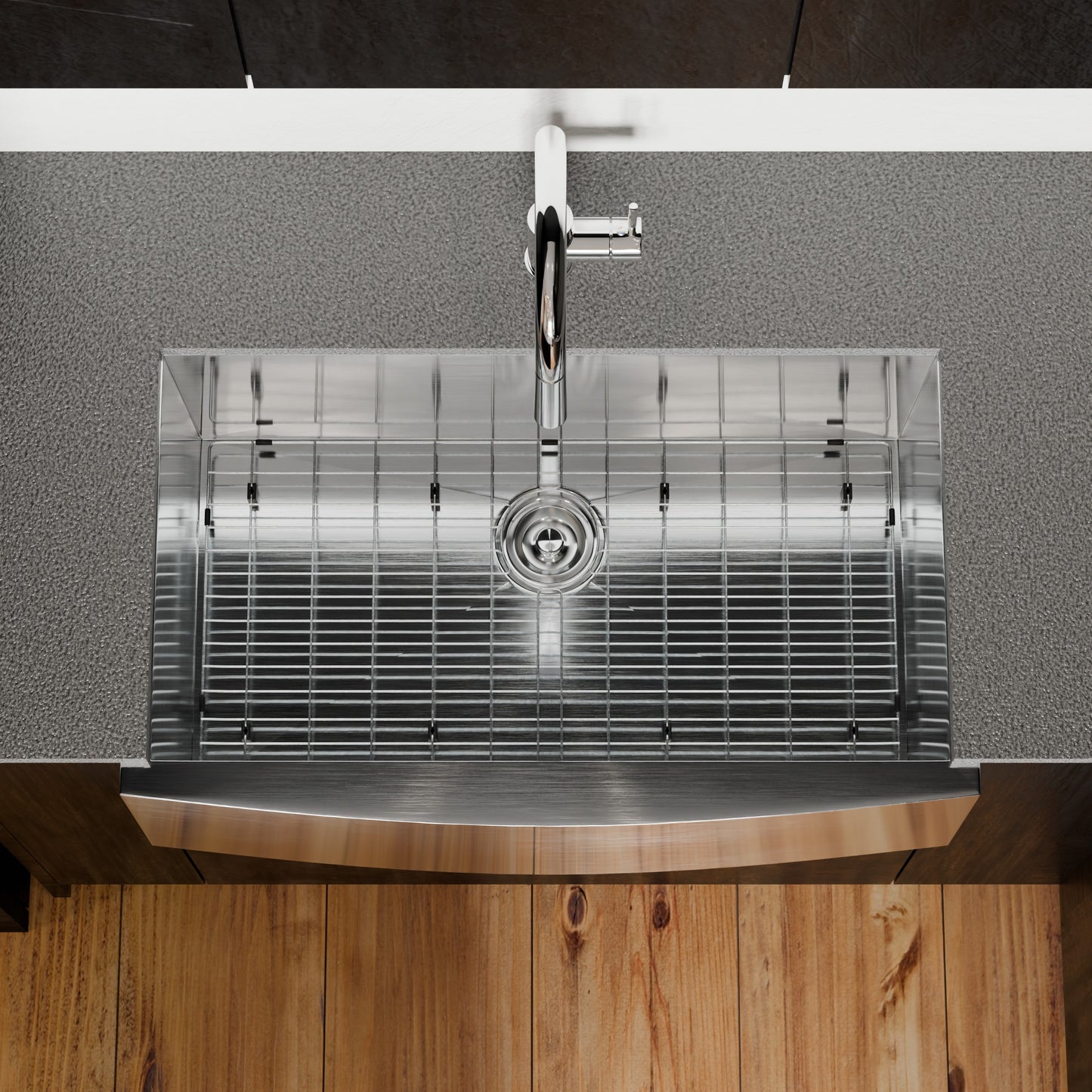 Zero Radius Stainless Steel Single Bowl Farmhouse Kitchen Sink  - NKSS-SBFARM