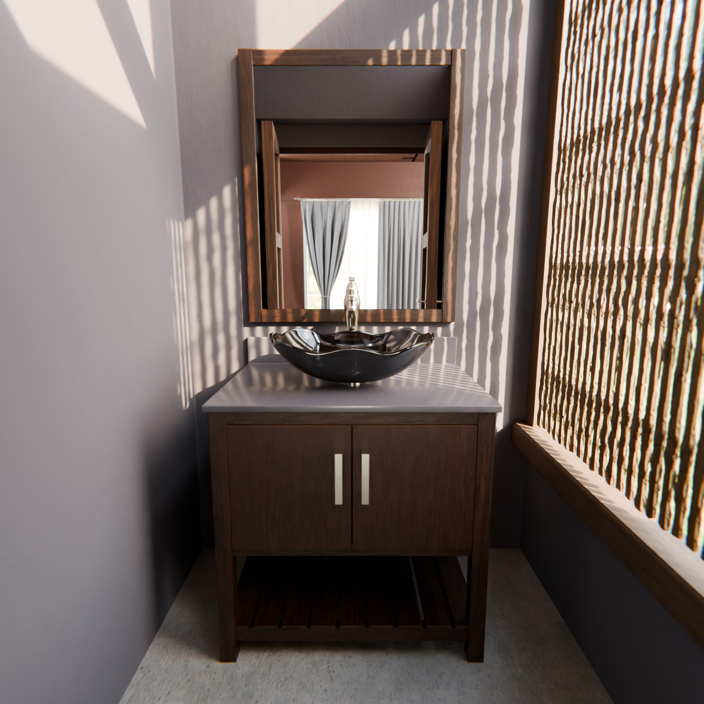 30-inch Vanity with Storm Grey Quartz Counter NOBV-30CM-280