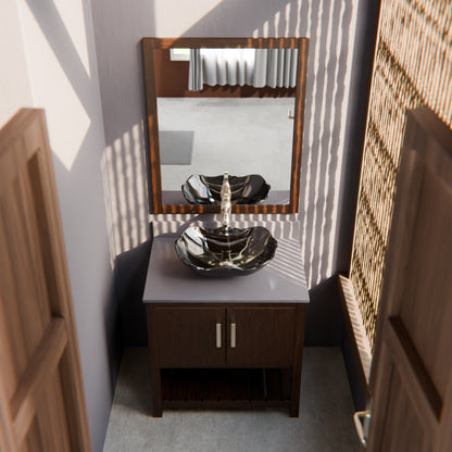 30-inch Vanity with Storm Grey Quartz Counter NOBV-30CM-280