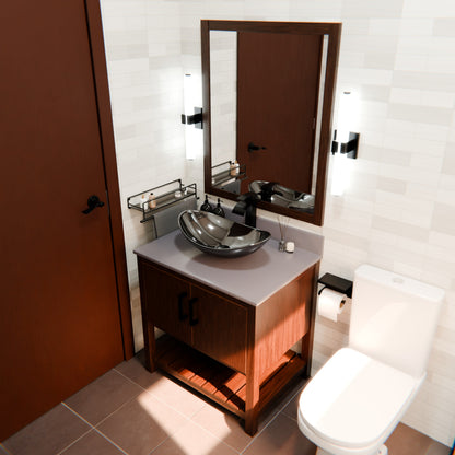 30-inch Vanity with Storm Grey Quartz Counter NOBV-30CM-280