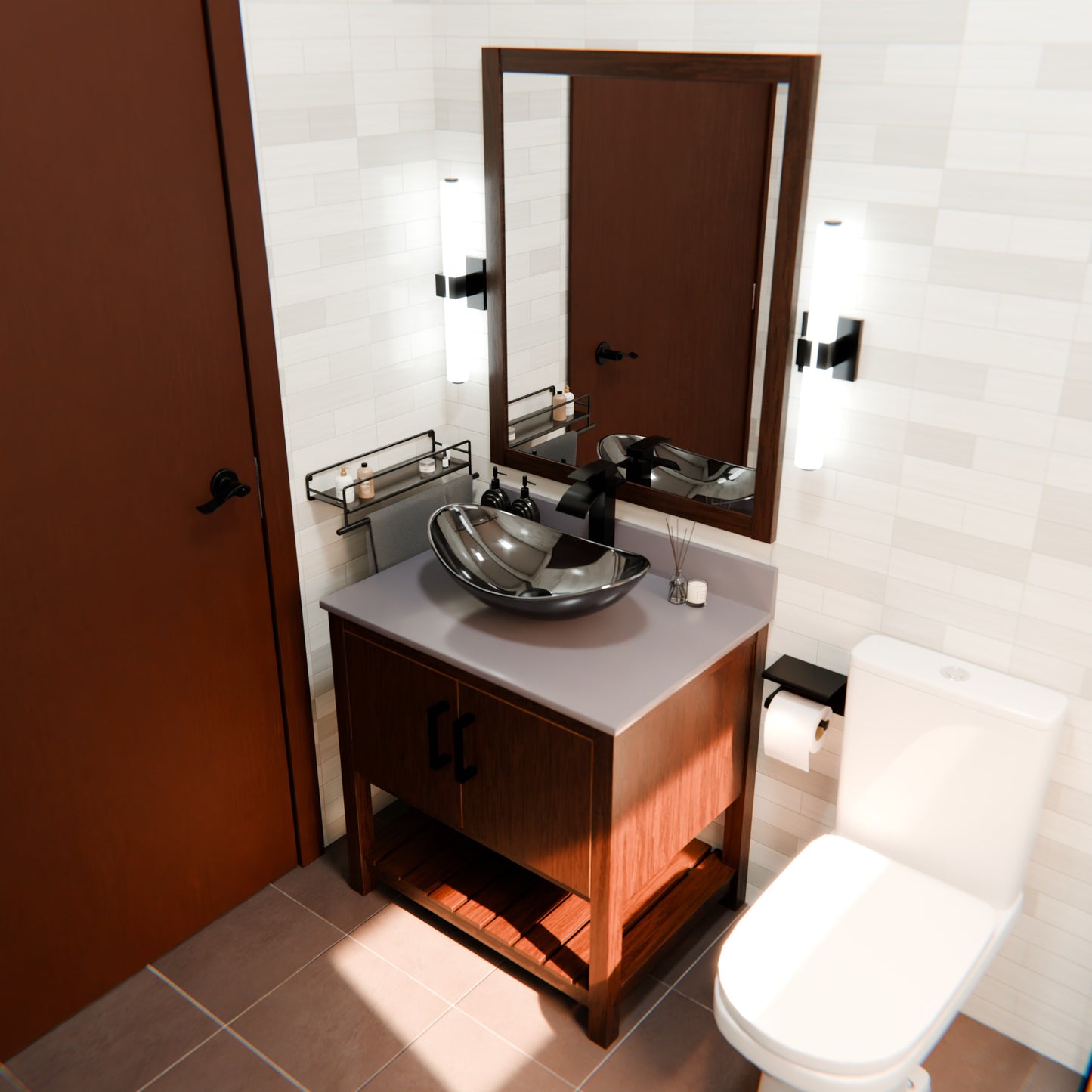 30-inch Bath Vanity with Storm Grey Quartz Counter and Sink - NOBV-30CM-280-324G