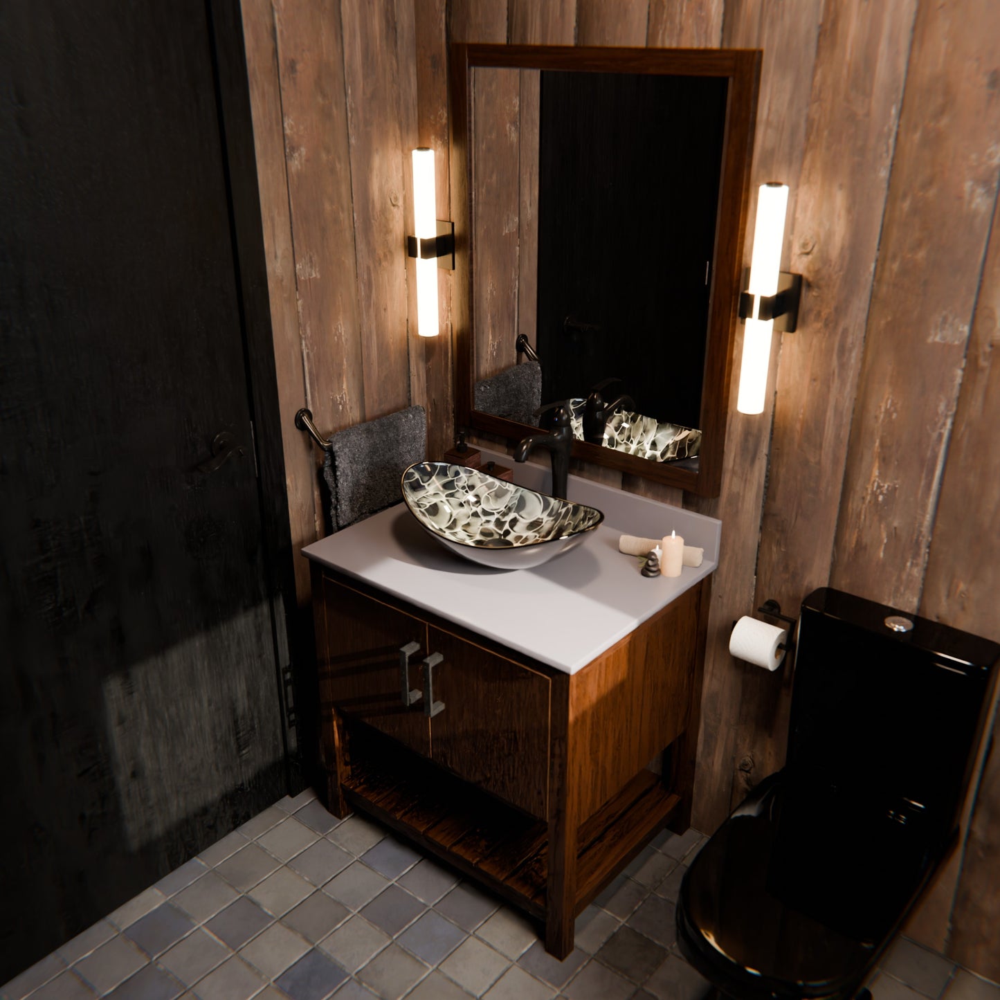 30-inch Bath Vanity with Storm Grey Quartz Counter and Sink - NOBV-30CM-280-G012-8031