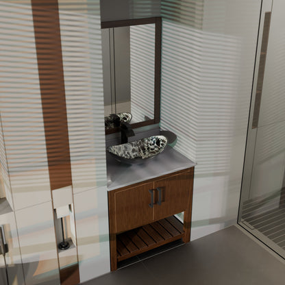 30-inch Bath Vanity with Storm Grey Quartz Counter and Sink - NOBV-30CM-280-G012-8031