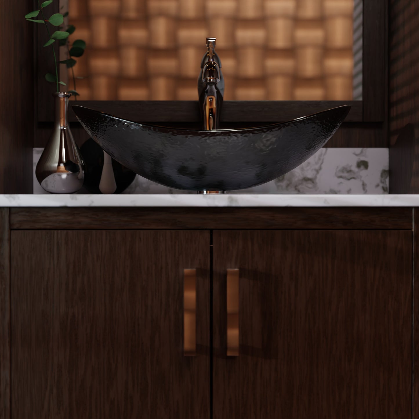 30-inch Novatto bath vanity with café mocha quartz countertop and sink, showcasing the elegant bathroom accessory.
