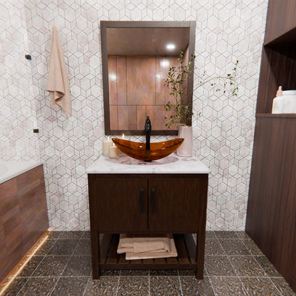 30-inch Vanity with Café Mocha Quartz Counter NOBV-30CM-6001