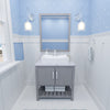 30-inch Bath Vanity with Café Mocha Quartz Counter and Sink - NOBV-30SG-6001-01141