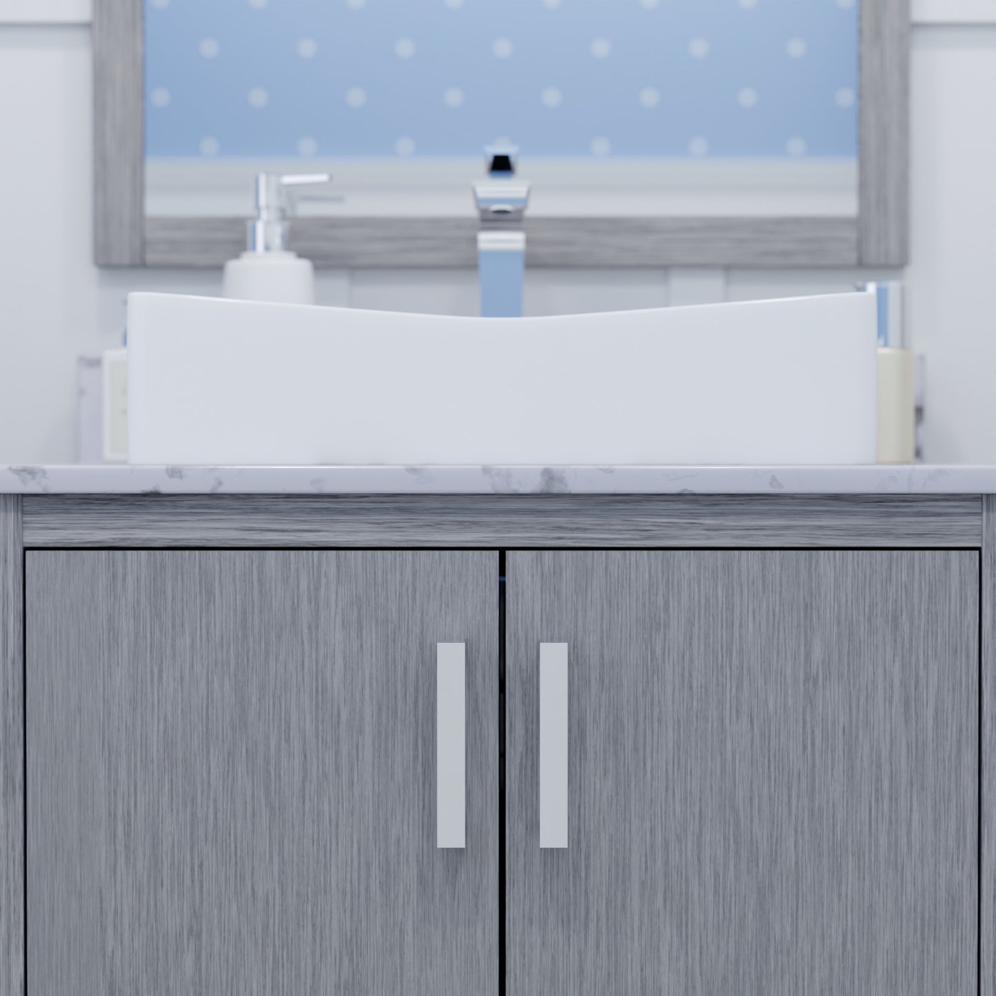 30-inch Bath Vanity with Café Mocha Quartz Counter and Sink - NOBV-30SG-6001-1141