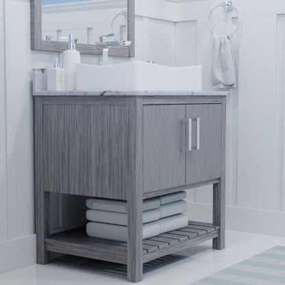 30-inch Vanity with Café Mocha Quartz Counter NOBV-30SG-6001