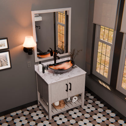 30-inch Bath Vanity with Café Mocha Quartz Counter and Sink - NOBV-30SG-6001-0088031