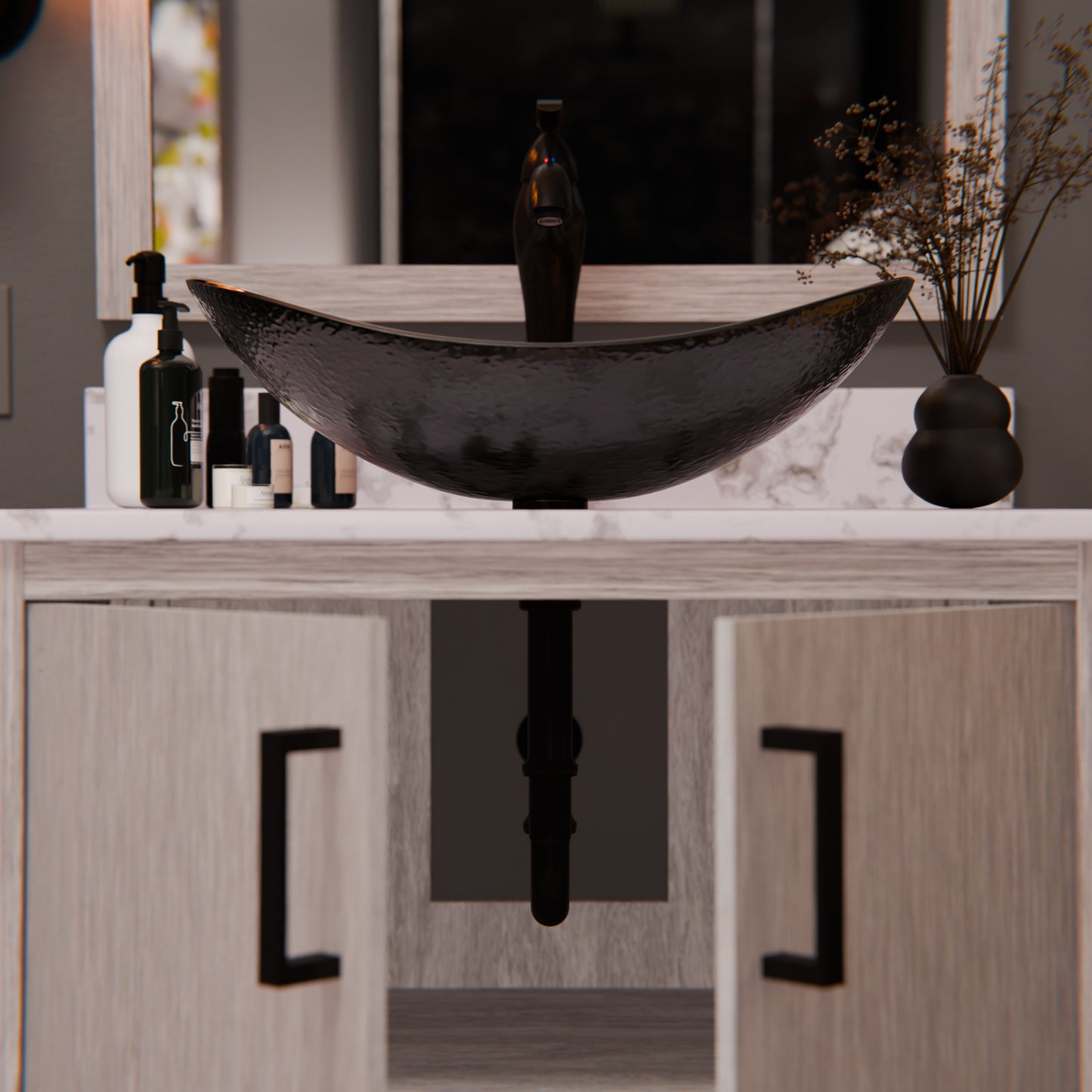 30-inch Bath Vanity with Café Mocha Quartz Counter and Sink - NOBV-30SG-6001-0088031