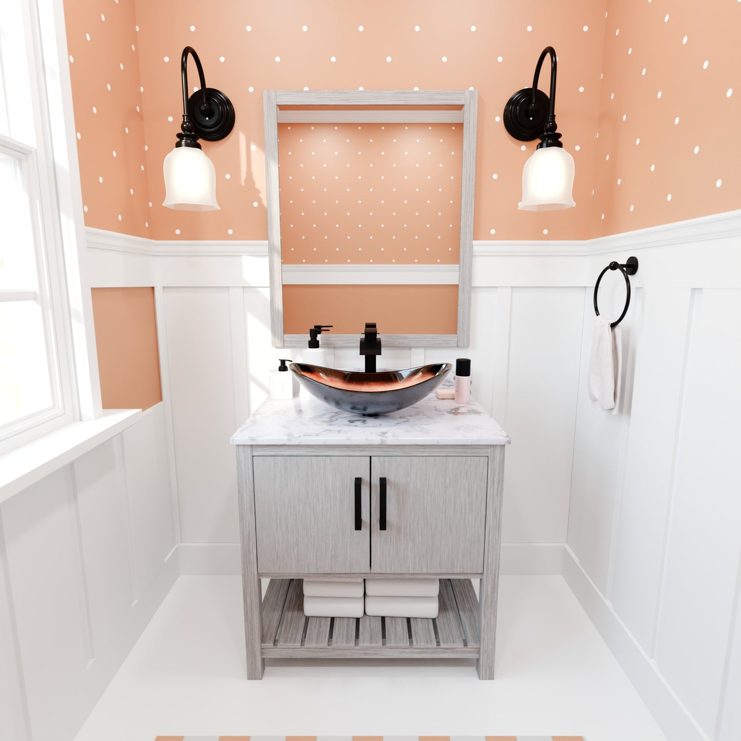 30-inch Vanity with Café Mocha Quartz Counter NOBV-30SG-6001