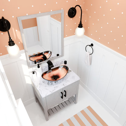 30-inch Bath Vanity with Café Mocha Quartz Counter and Sink - NOBV-30SG-6001-0088031