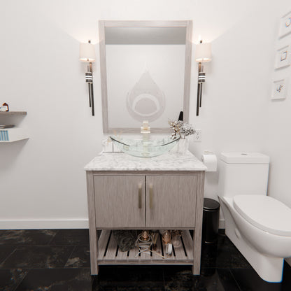 30-inch Vanity with Carrara White Marble Counter NOBV-30SG-CAR