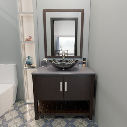 30-inch Bath Vanity with Storm Grey Quartz Counter and Sink - NOBV-30CM-280-317G