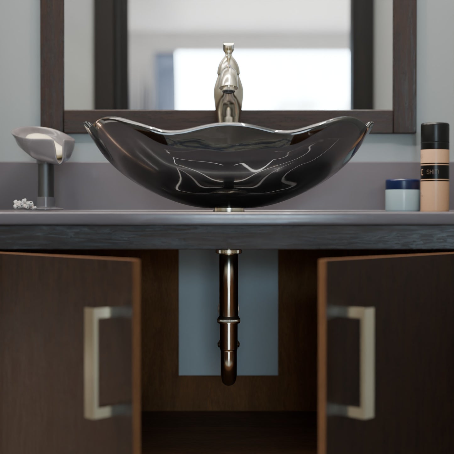 30-inch Bath Vanity with Storm Grey Quartz Counter and Sink - NOBV-30CM-280-317G