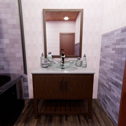 30-inch Bath Vanity with Storm Grey Quartz Counter and Sink - NOBV-30CM-280-324C