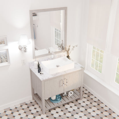 30-inch Bath Vanity with Café Mocha Quartz Counter and Sink - NOBV-30SG-6001-1141