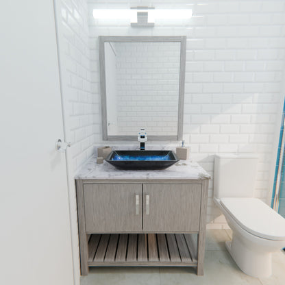 30-inch Bath Vanity with Café Mocha Quartz Counter and Sink, NOBV-30SG-6001-19034