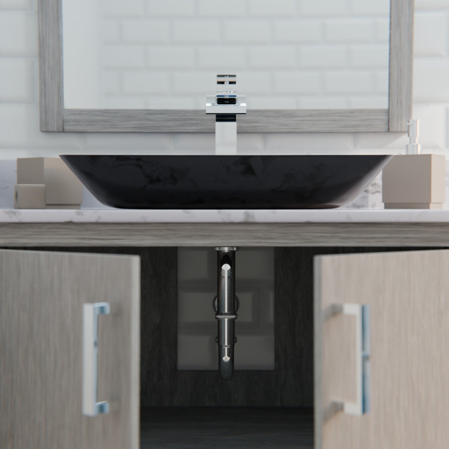 30-inch Bath Vanity with Café Mocha Quartz Counter and Sink, NOBV-30SG-6001-19034