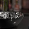 Mini 12" Hand Painted Black and Silver Glass Vessel Sink NOHP-G012-12