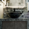 Hand Painted Black and Silver Glass Vessel Sink NOHP-G012