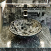 Hand Painted Black and Silver Glass Vessel Sink NOHP-G012