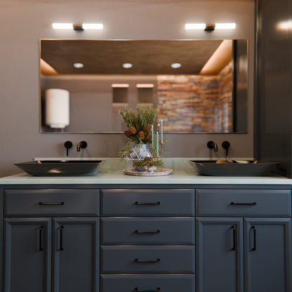 Blue and Black Rectangle Glass Vessel Bath Sink NOHP-G19034