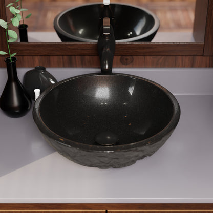 Natural Black Granite Stone Vessel Bath Sink NOSV-AN