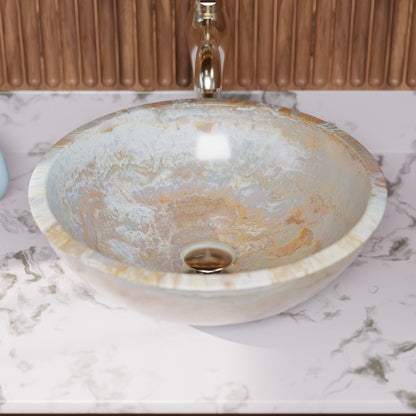 Natural Blue Onyx Stone Vessel Bathroom Sink NOSV-BO