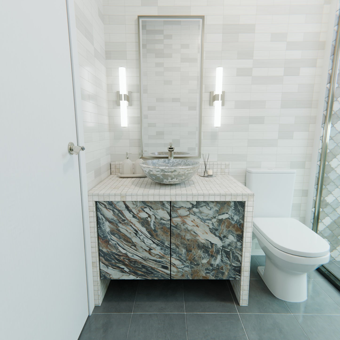 Natural Blue Onyx Stone Vessel Bathroom Sink NOSV-BO