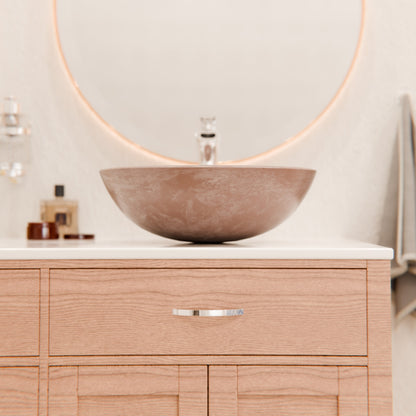 Natural Beige Travertine Stone Vessel Bath Sink NOSV-BT