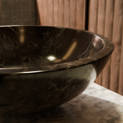 Natural Coffee Marble Stone Vessel Bath Sink NOSV-CM
