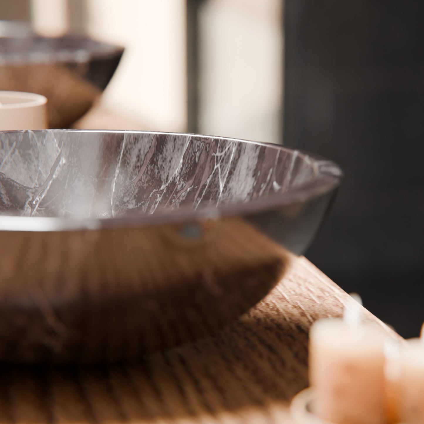 Natural Coffee Marble Stone Vessel Bath Sink NOSV-CM