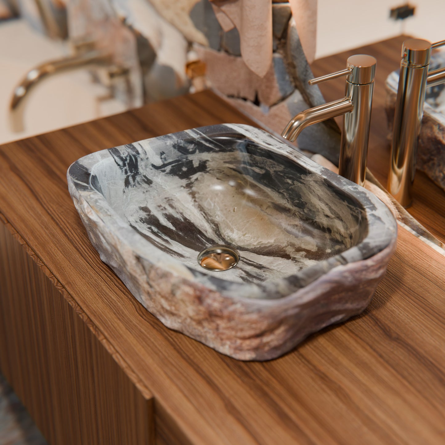 Natural Irregular Royal Cobblestone Vessel Sink NOSV-CS