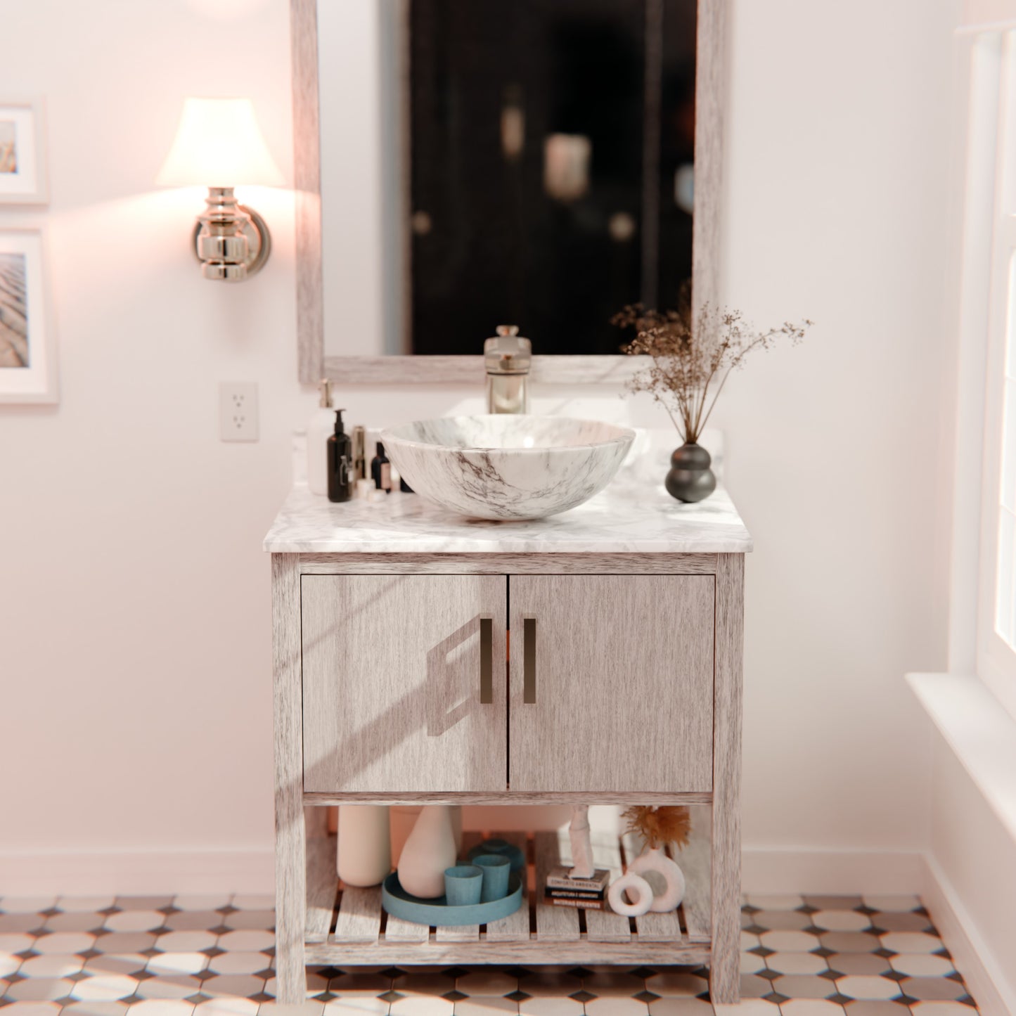 Cascade Modern Waterfall Single Hole Vessel Bath Faucet, GF-057