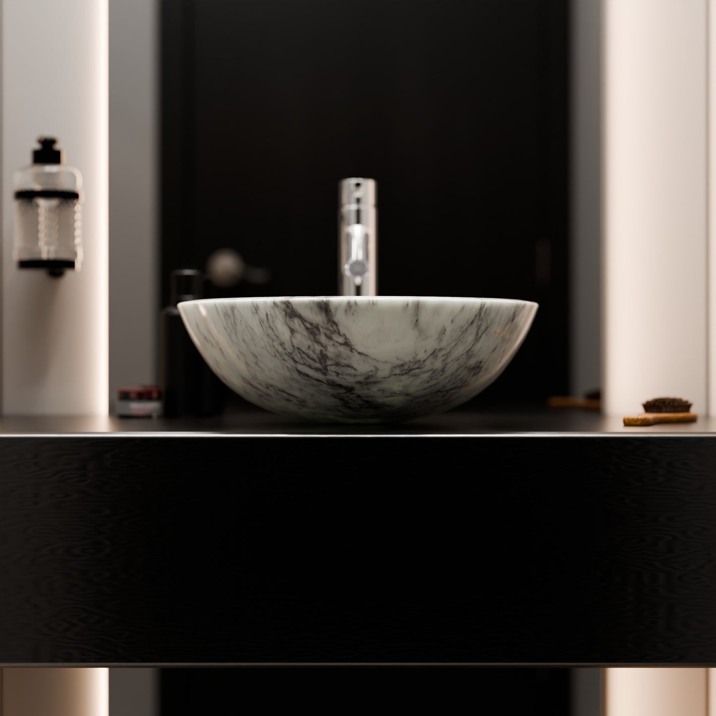 Natural Carrara White Marble Stone Vessel Sink NOSV-CW