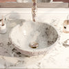 Natural Carrara White Marble Chiseled Stone Vessel Sink NOSV-CWN