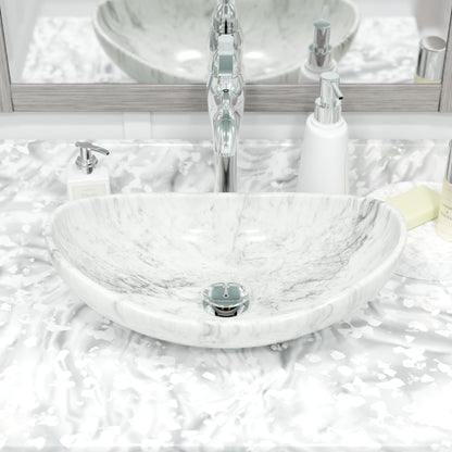 Natural Carrara White Marble Stone Vessel Sink NOSV-CWS
