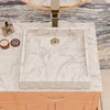 Natural Carrara White Marble Square Vessel Sink with Chiseled Exterior NOSV-CWSQ