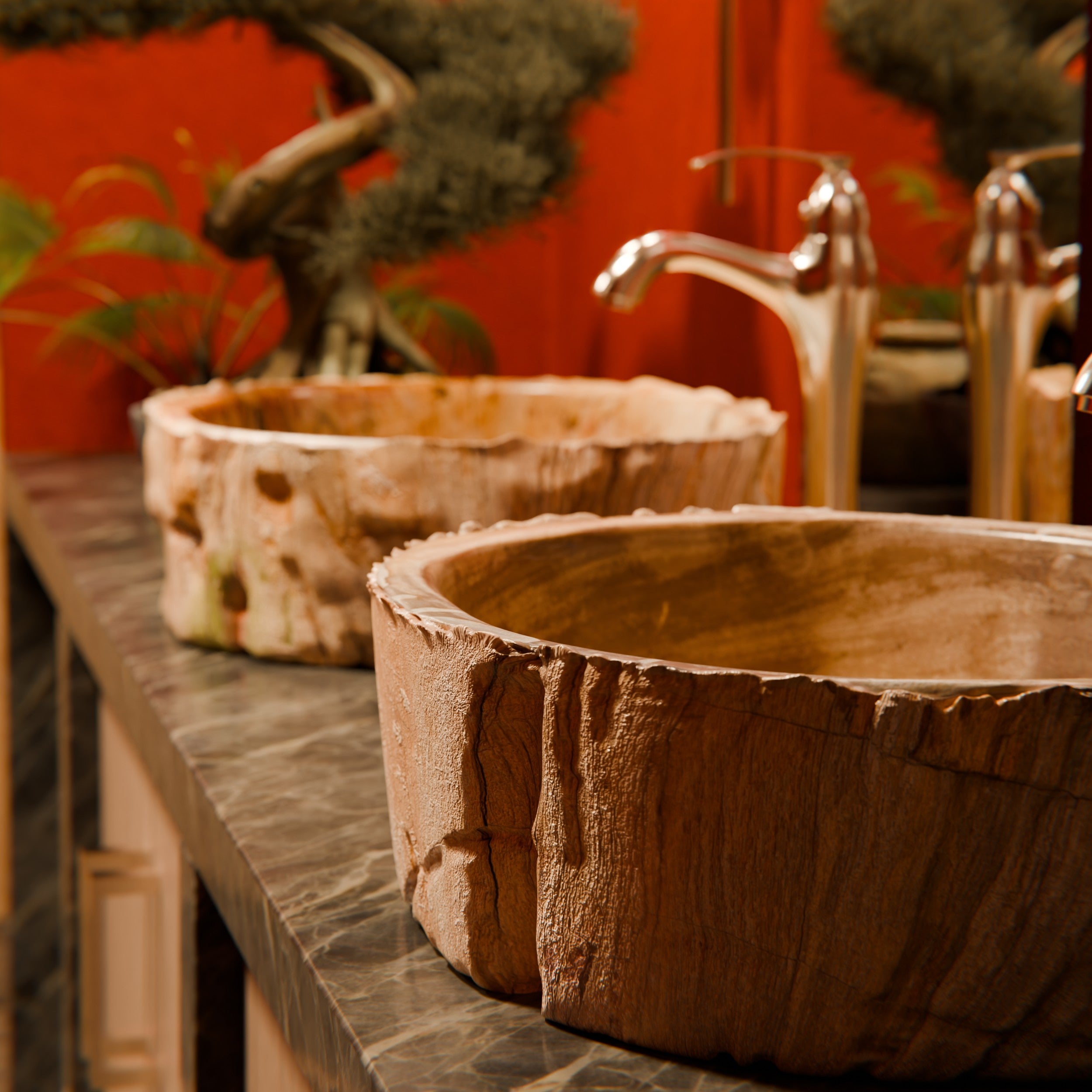 Petrified Fossil Wood Vessel Sink, NOSV-FW | Novatto Transitional